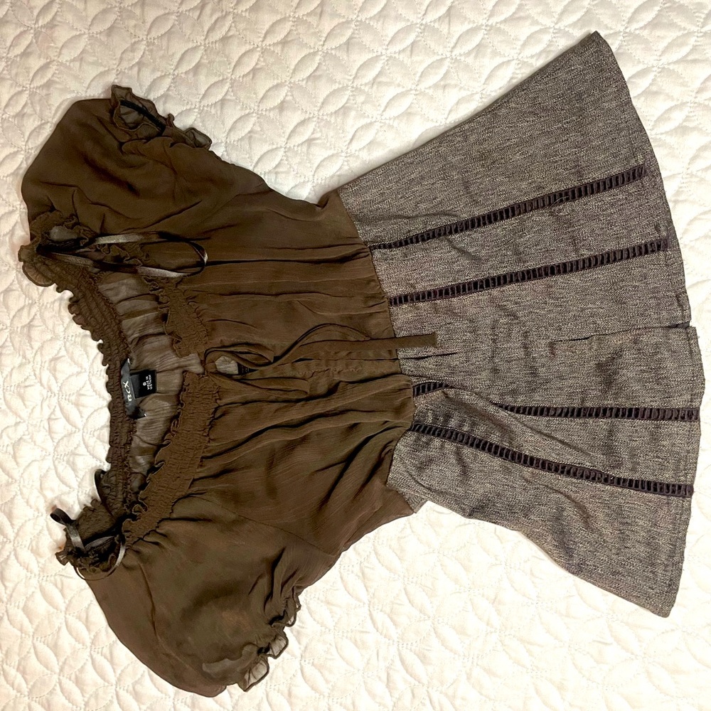 Brown double layered blouse